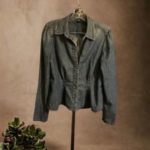 Lauren Jean Company Ralph Lauren Shirt/Jacket Size L Blue